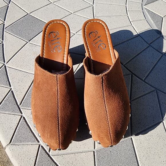 Etre Studded Suede Clog Platform Mules 39 - Picture 4 of 8